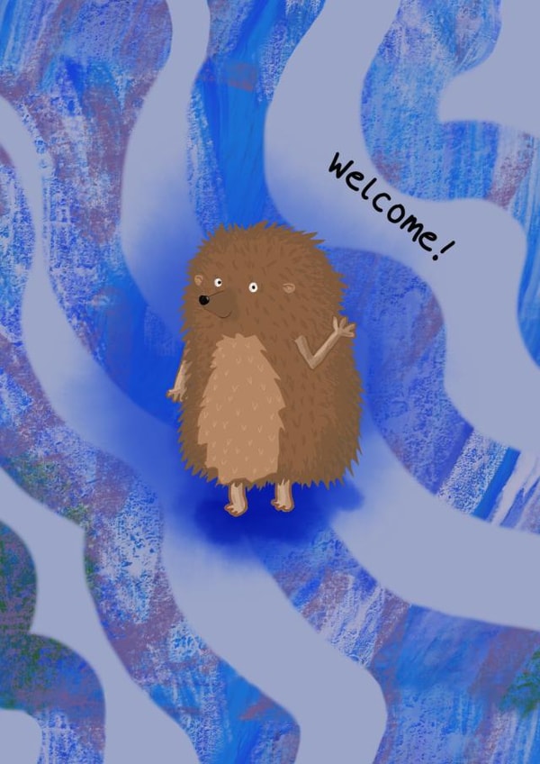 New Baby hedgehog card created by Aphra Art