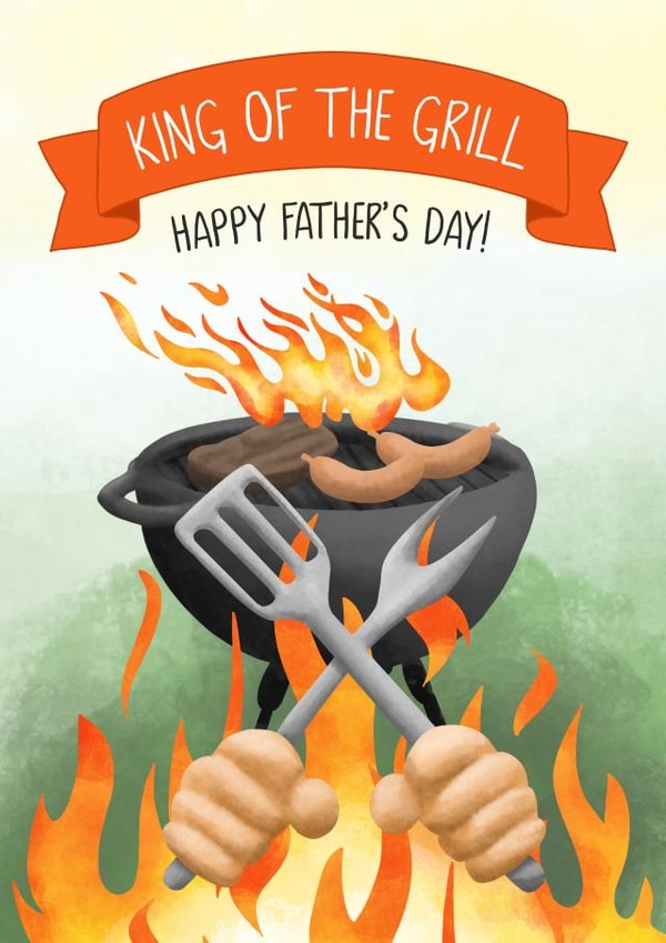 King of the Grill BBQ lover Father's Day Card created by Evie Garnett Designs