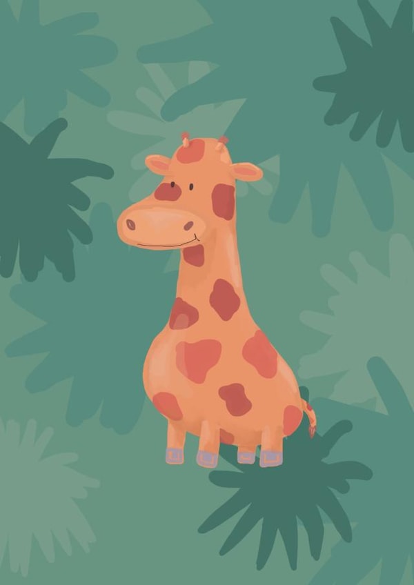 Cute Giraffe New Baby Card created by Aphra Art