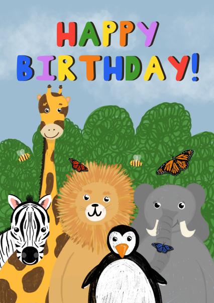 Birthday zoo animals | thortful