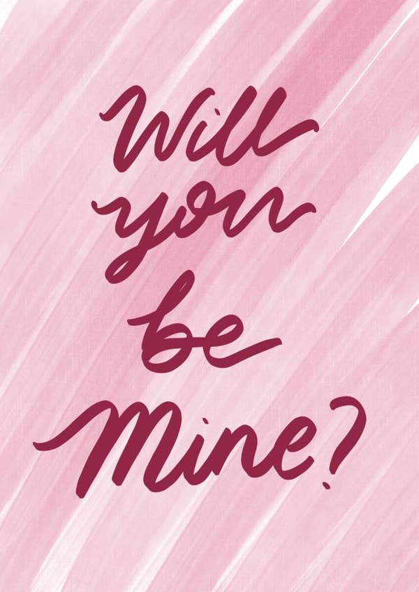 Will you be mine hand lettered created by lowkey print studio