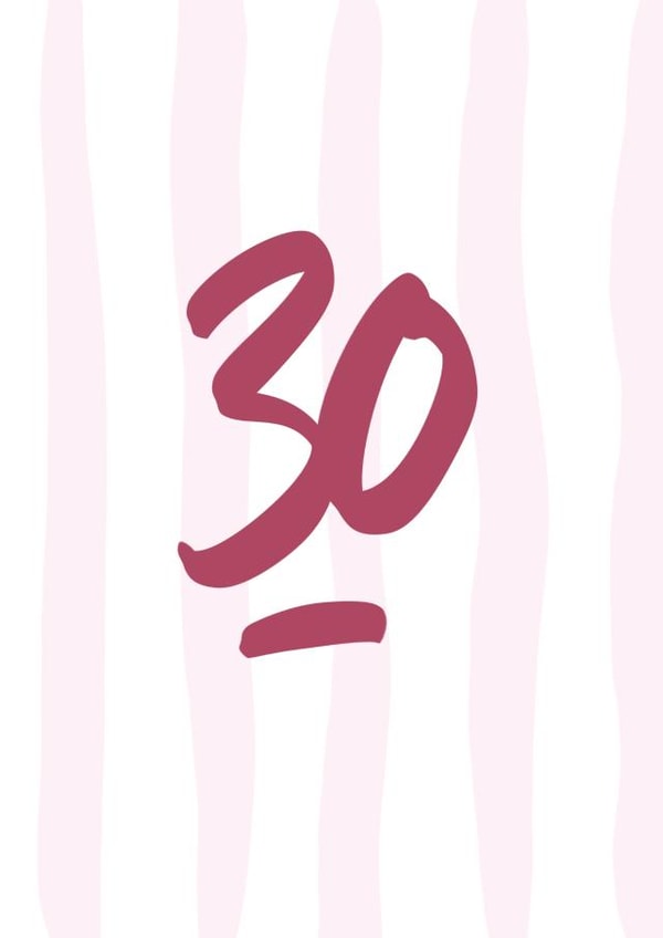 30th birthday hand lettered created by lowkey print studio