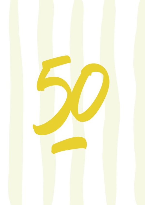50th birthday hand lettered created by lowkey print studio