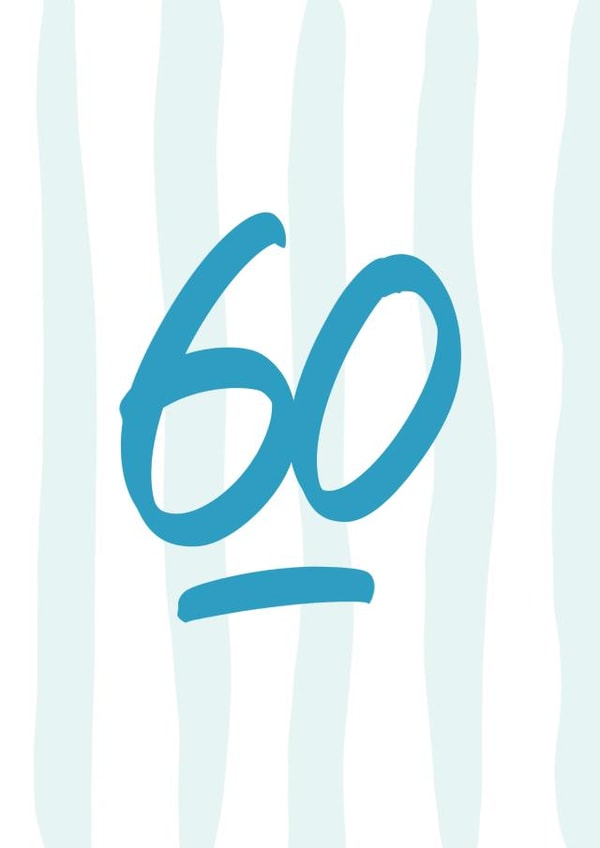 60th birthday hand lettered created by lowkey print studio