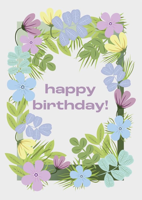 Jungle florals birthday card created by Sophie Jackson