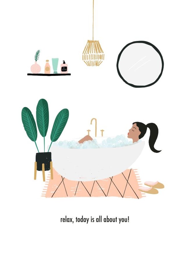 Relax Bubble Bath Birthday Card created by Duchess Plum