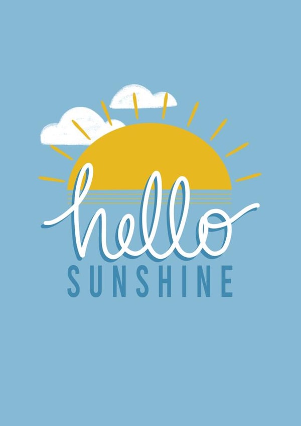 Hello Sunshine New Baby Card created by Harriet Alice Fox
