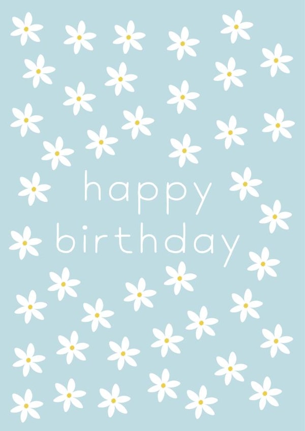 White daisies happy birthday card created by Sophie Jackson