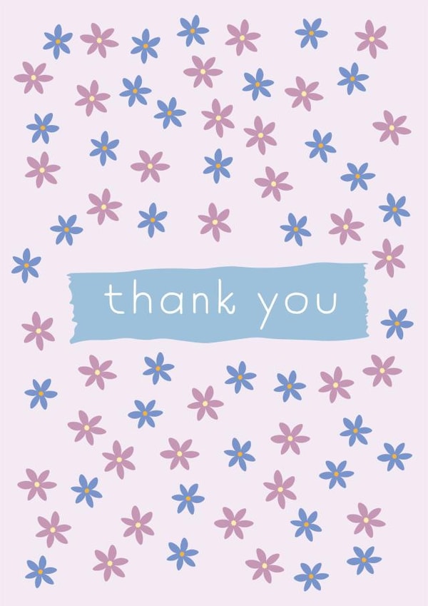 Floral thank you card created by Sophie Jackson