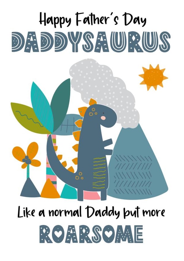 Cute Daddysaurus Dinosaur Father's Day Card created by JJ & Roo