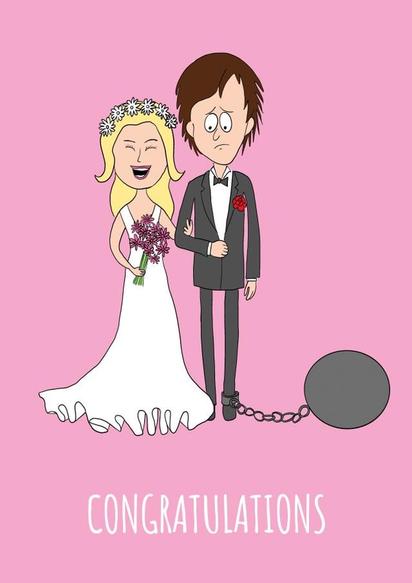 Wedding Congratulations - Funny ball & chain card created by stu.dio.art
