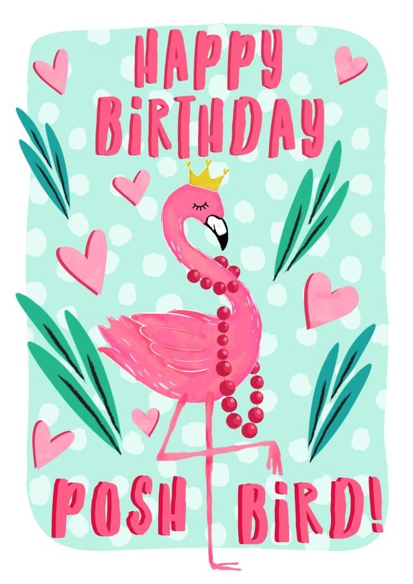 Posh Flamingo Birthday Card created by The Jaunty Cocoon