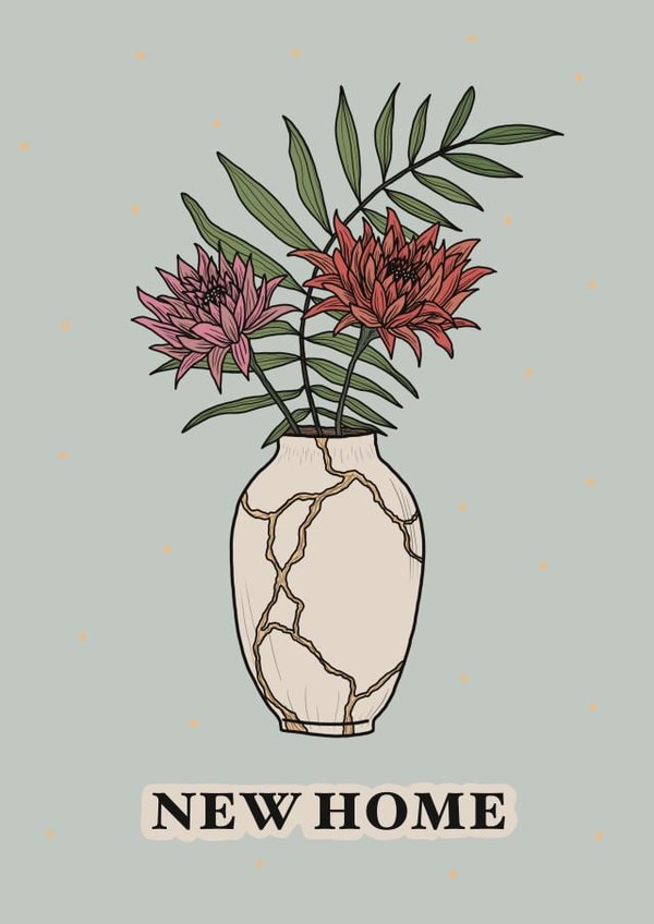 New Home Floral Vase Card created by Amy Rumble
