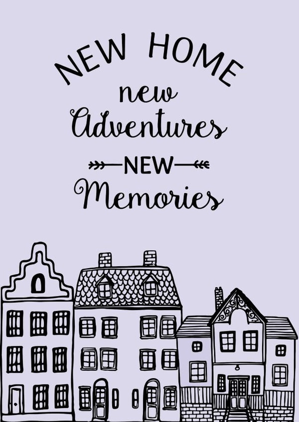 Pretty New Home Card - Houses - New Home New Adventures New Memories created by JoyGreets