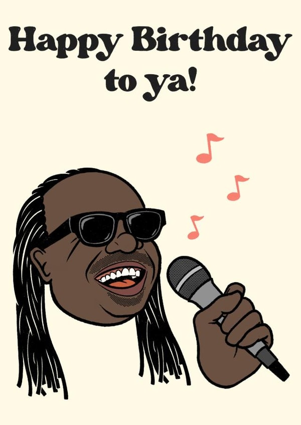 Stevie Wonder Happy Birthday Card created by Keiran Clennell