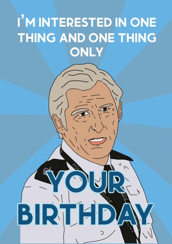 Line of Duty birthday card created by Sketchy Cards