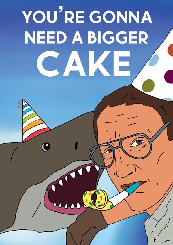 Jaws Birthday Cake Card created by Sketchy Cards