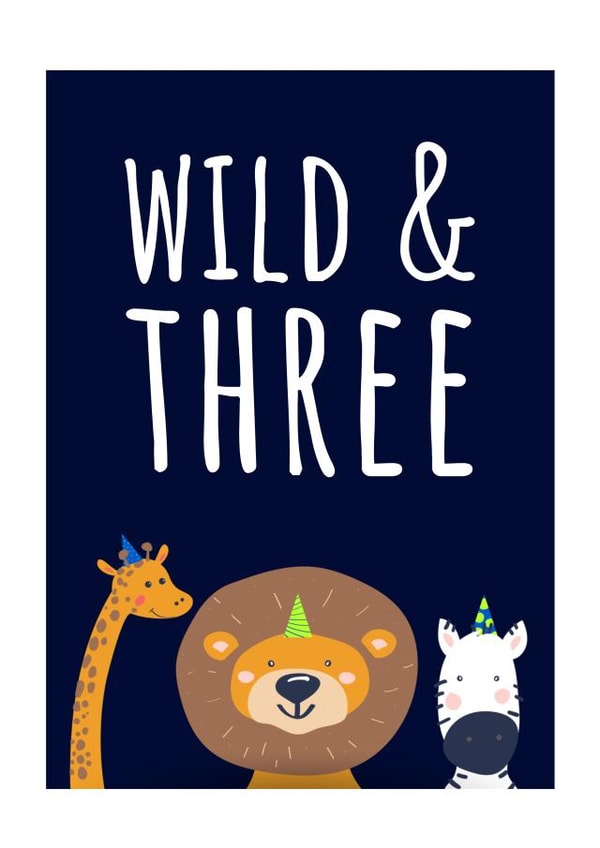 Wild & Three 3rd Birthday Card created by Evezee