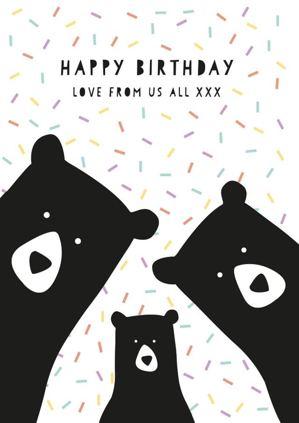 Birthday Bear Card from all the family created by Heather Alstead Design LTD