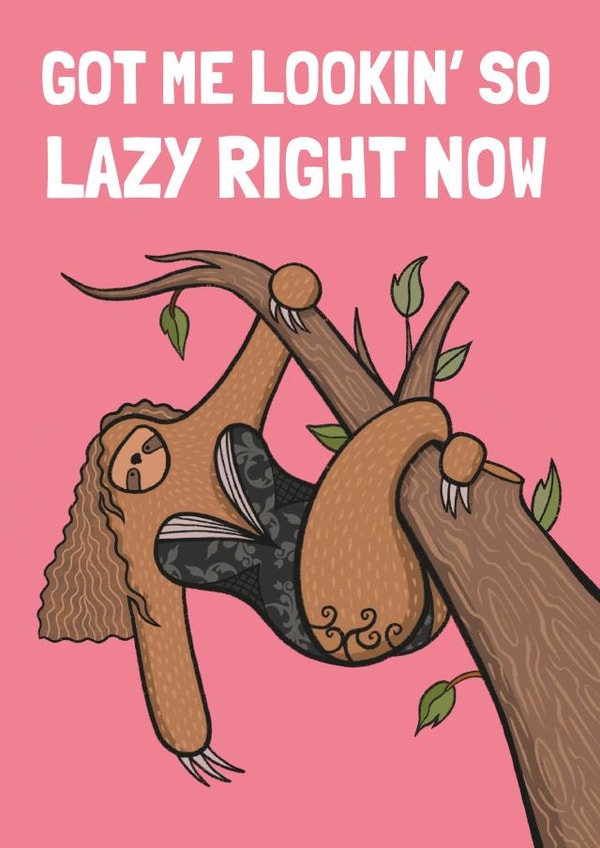 Lazy in Love Sloth Card created by Tishy Tashy