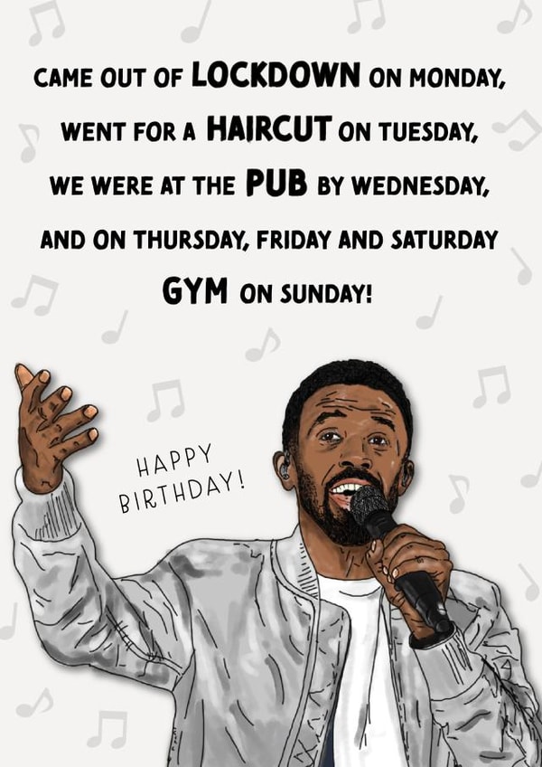 Craig David 7 Days Out of Lockdown Card created by Cards from Designers