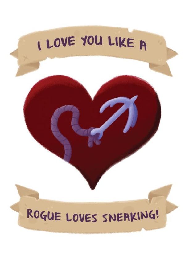 Dungeons and Dragons Love card created by Roll To Hit Workshop