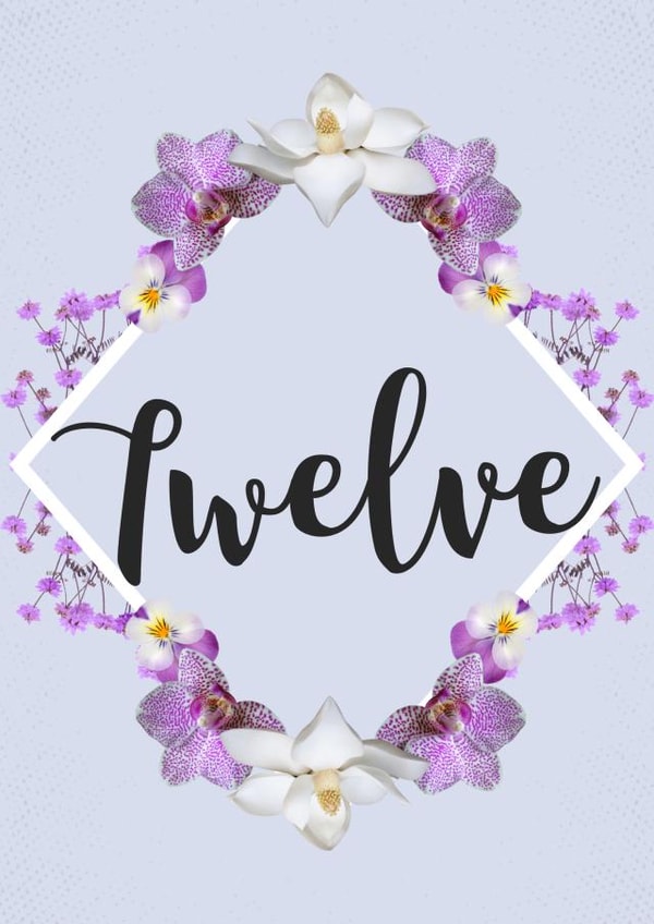 Floral 12th Birthday Card for 12 Year Old Girls  created by Evezee