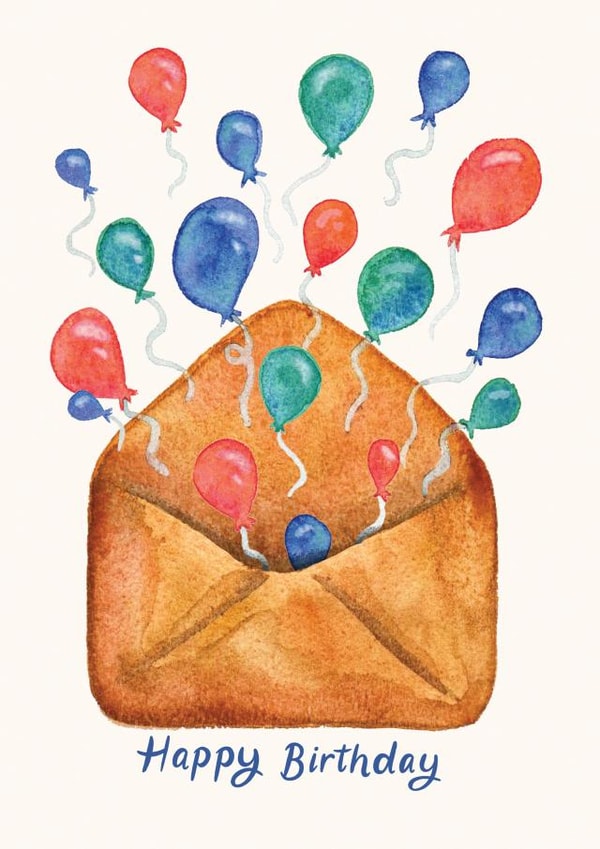Balloons and Envelope Happy Birthday Card created by Lucy Rogers