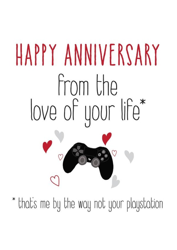 Happy Anniversary playstation card created by Silly Prints