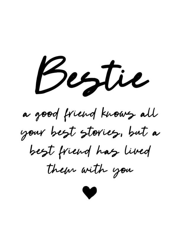Bestie heartfelt card created by Word Up Creative