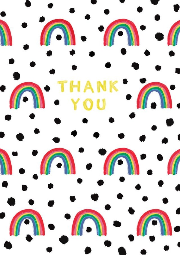 Thank You Rainbow Dalmatian Spot Card created by Dolly’s Doodles