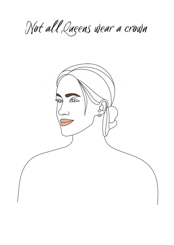 Queen Meghan Inspirational Card created by The Wanderlustrator