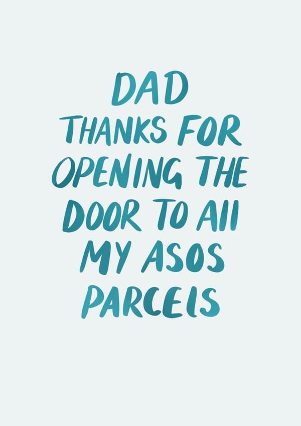 ASOS Order Joke Fathers Day card created by Amelia Katharine
