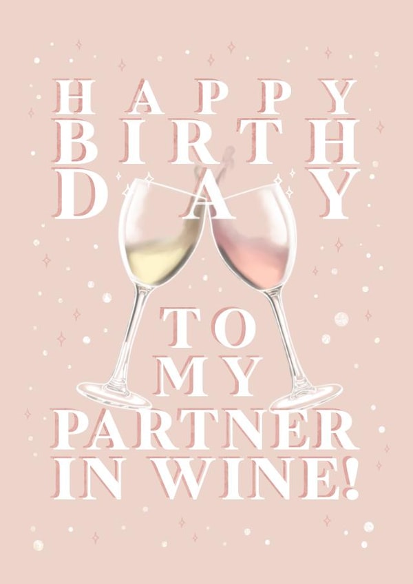 Pink Partner in Wine Birthday Card created by Little Eden Studio