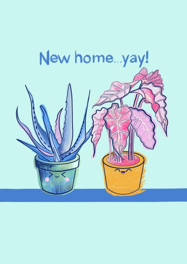 House plant card for new home created by In rainbows