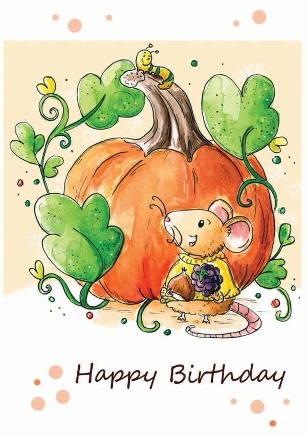 Happy Birthday Autumn Pumpkin Card created by Vicky Kuhn