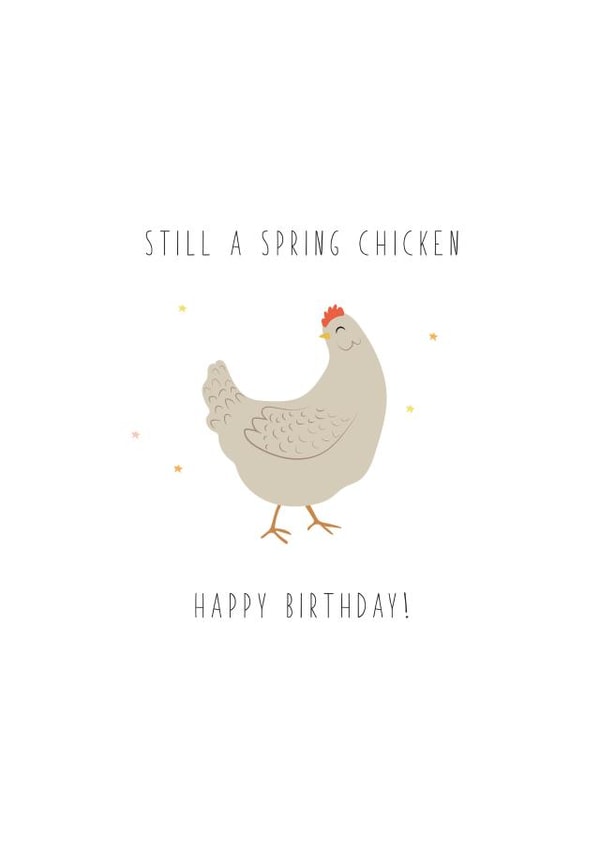 Spring Chicken Birthday Card created by Giggl Greetings 