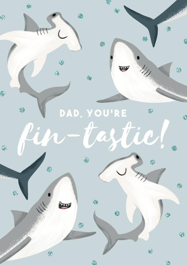 Dad, You’re Fin-tastic Father’s Day Shark Card created by Dolly’s Doodles
