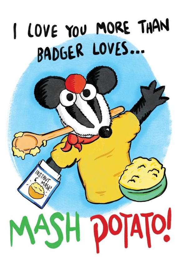 Funny Valentines Day Card - Bodger and Badger - Kids TV Show created by Bishop, Please!