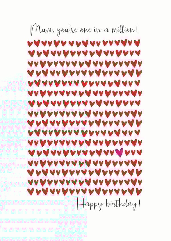 One in a million Mum birthday card created by The Boy and the Bear