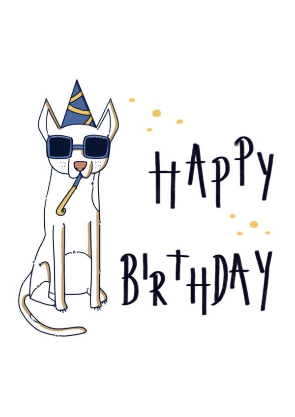 Cool Dog Birthday Card created by The Paperbag Artist 