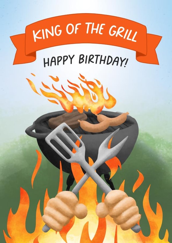 King of the Grill BBQ Birthday Card created by Evie Garnett Designs