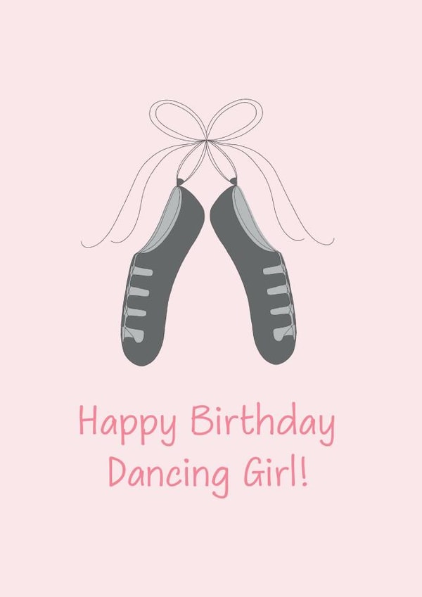 Happy Birthday dancing girl card created by Cards by Anna