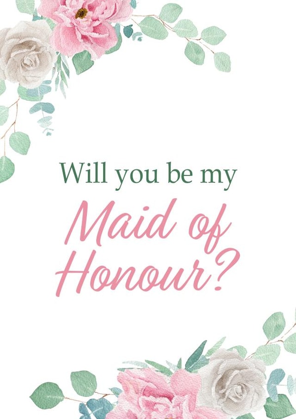 Maid of Honour Proposal - Classic floral card created by Ami Webster