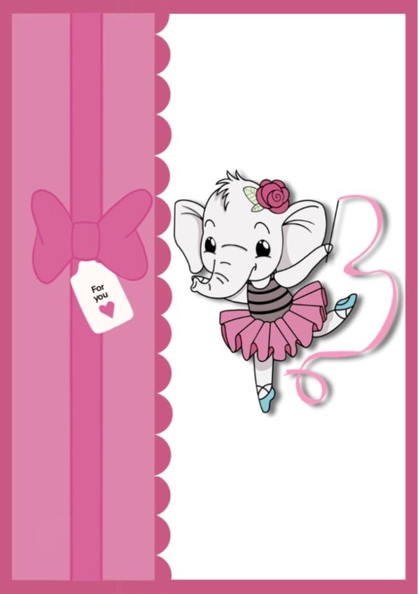 Elephant Ballerina Greeting cCard created by Sarah  O’Reilly