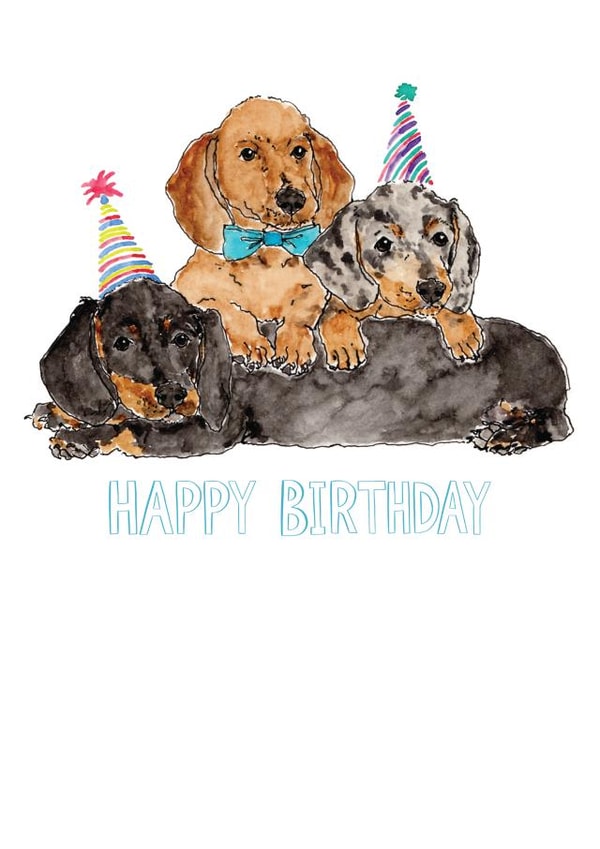 Sausage Dog birthday card created by Bramble Designs