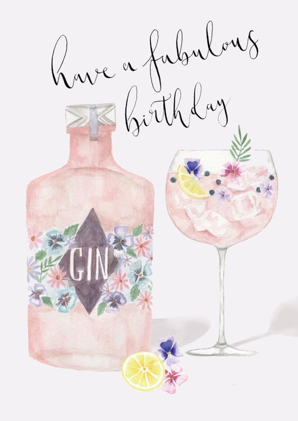 Fabulous Birthday Gin card created by Sage and Hart