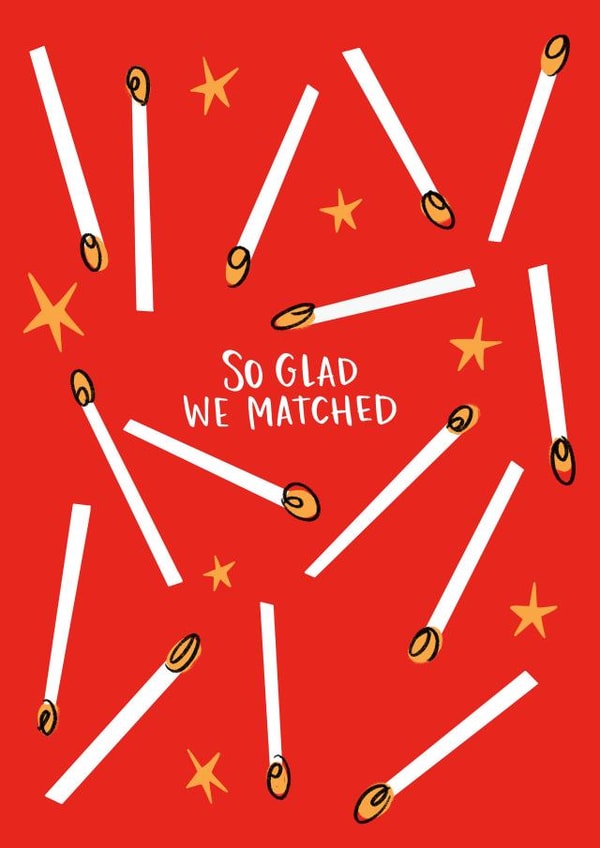 Glad We Matched Anniversary card created by Lucy Maggie Designs