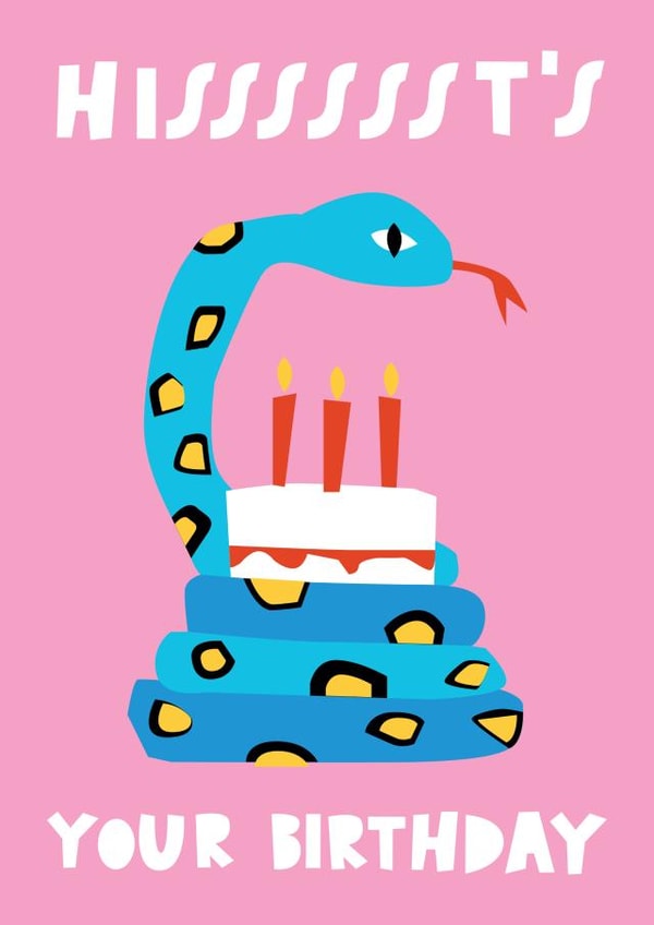 Hissss snake birthday card created by Lucy Maggie Designs