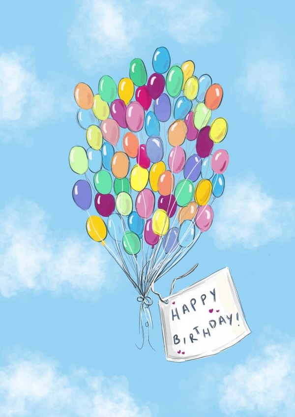 Birthday balloons card created by AP Designs